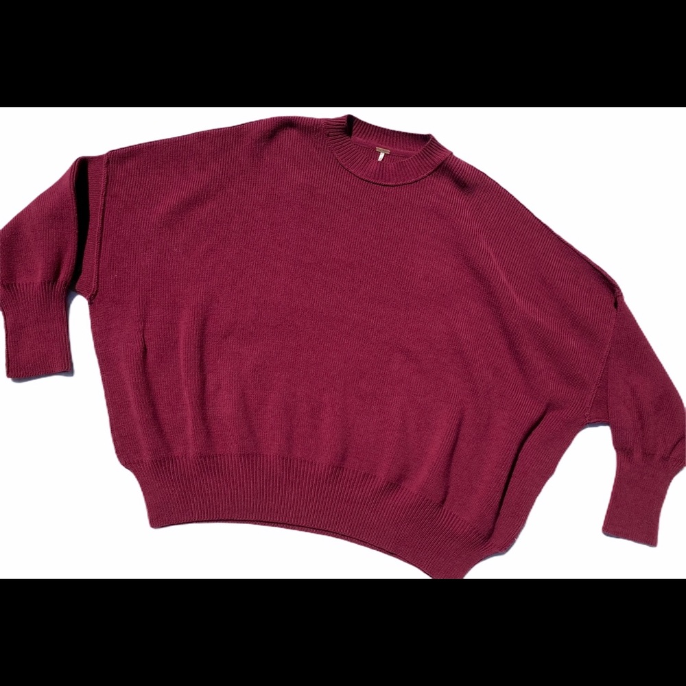 Free people oversized maroon sweater medium